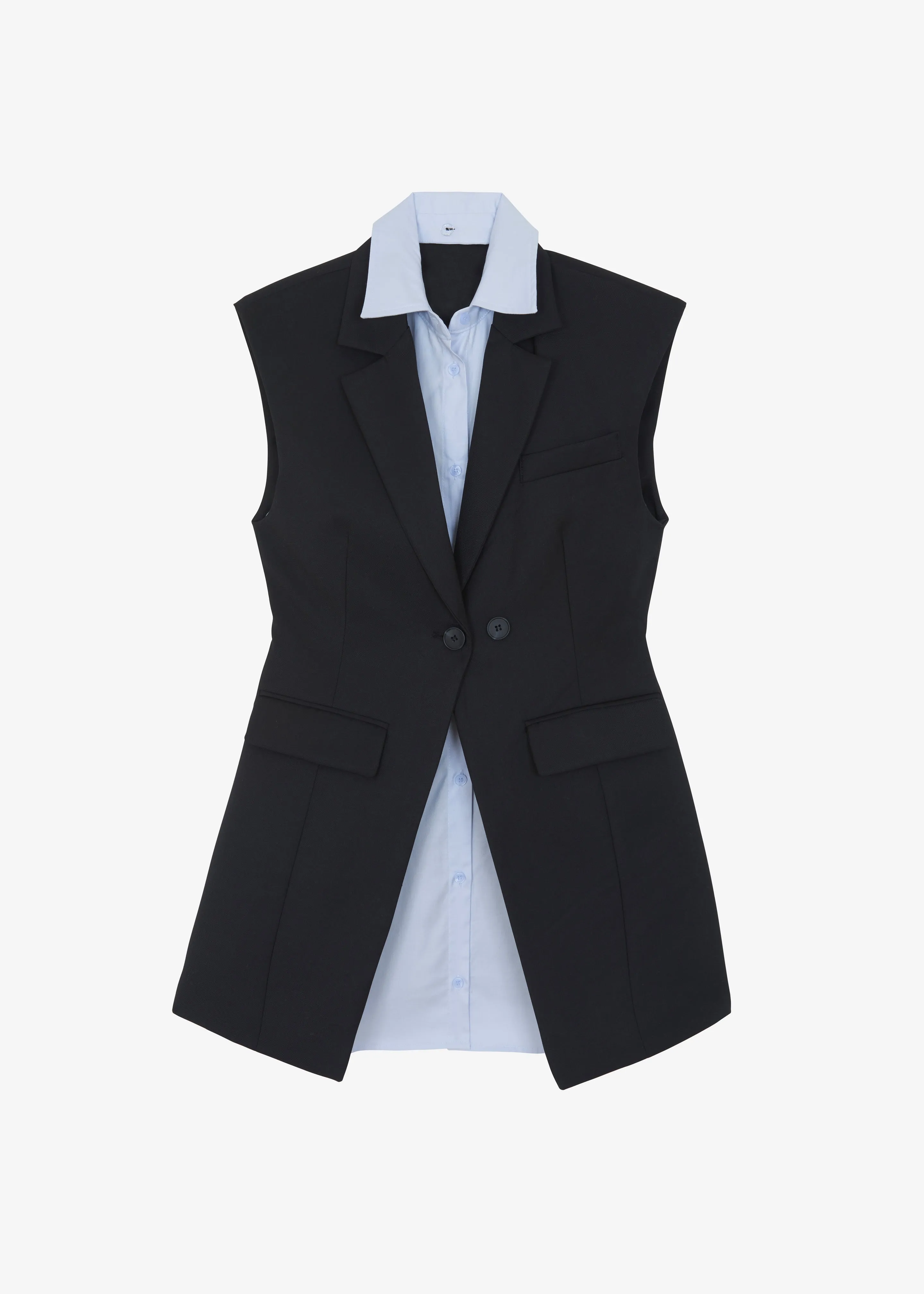 Shari Layered Vest - Black