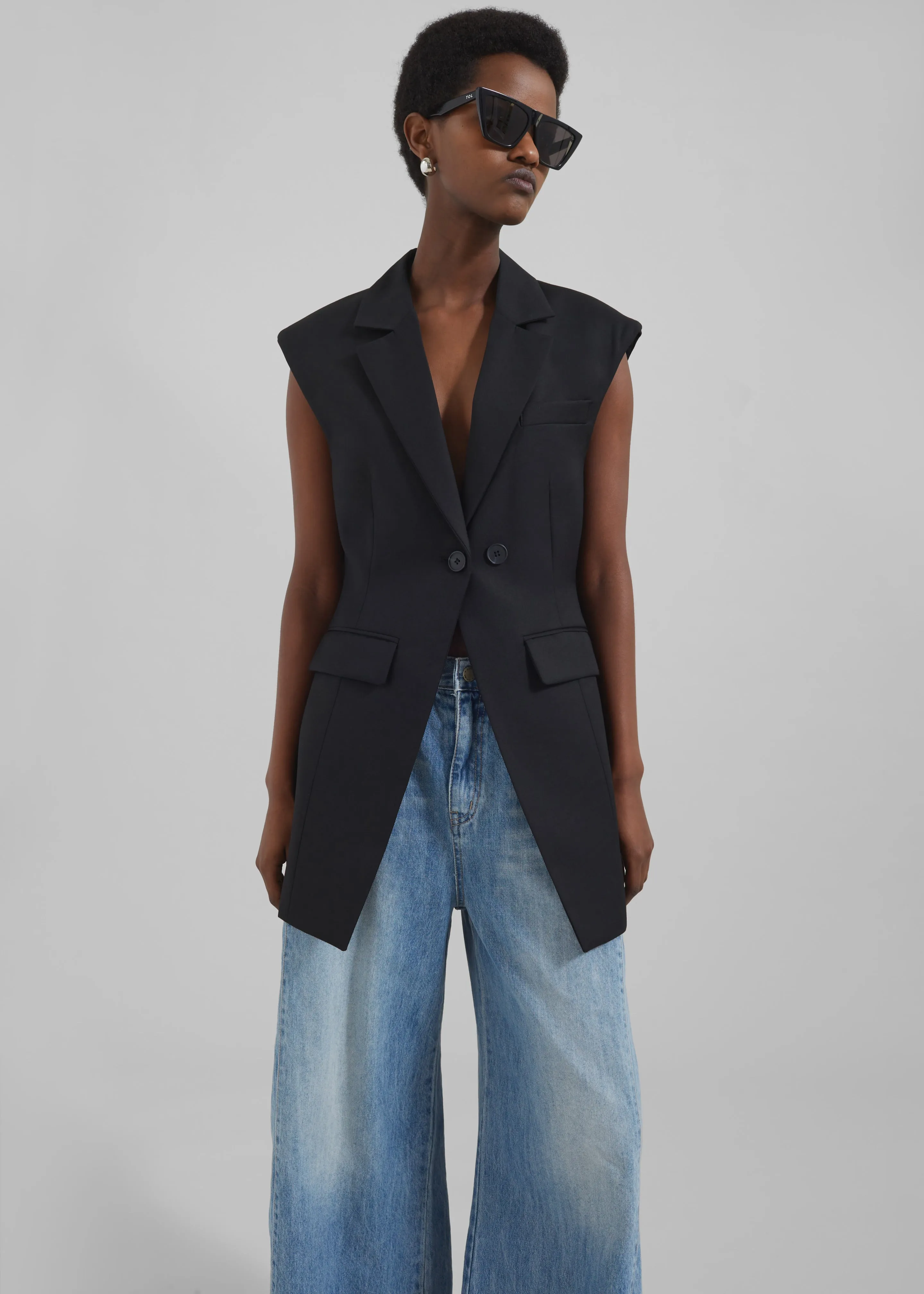 Shari Layered Vest - Black