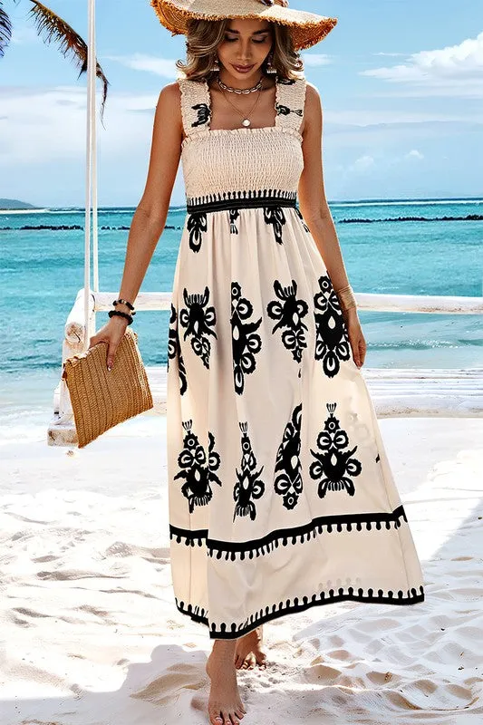 Soak Up The Sun Smocked Strap Dress (Size XL)