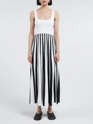 Square Neck Mesh Dress in White