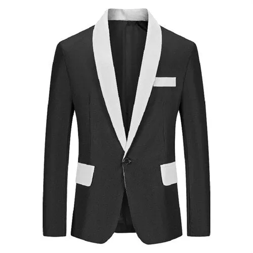 Stylish Blazer Casual Slim Fitness Formal One Button Office Suit Blazer Coat Top White Suit Jacket Masculino Blazers Men