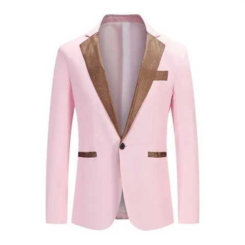 Stylish Blazer Casual Slim Fitness Formal One Button Office Suit Blazer Coat Top White Suit Jacket Masculino Blazers Men
