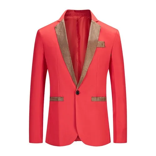 Stylish Blazer Casual Slim Fitness Formal One Button Office Suit Blazer Coat Top White Suit Jacket Masculino Blazers Men