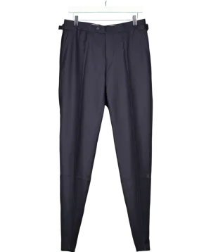Suit Supply Blue Bird's Eye Slim Leg Straight Suit Trousers W30