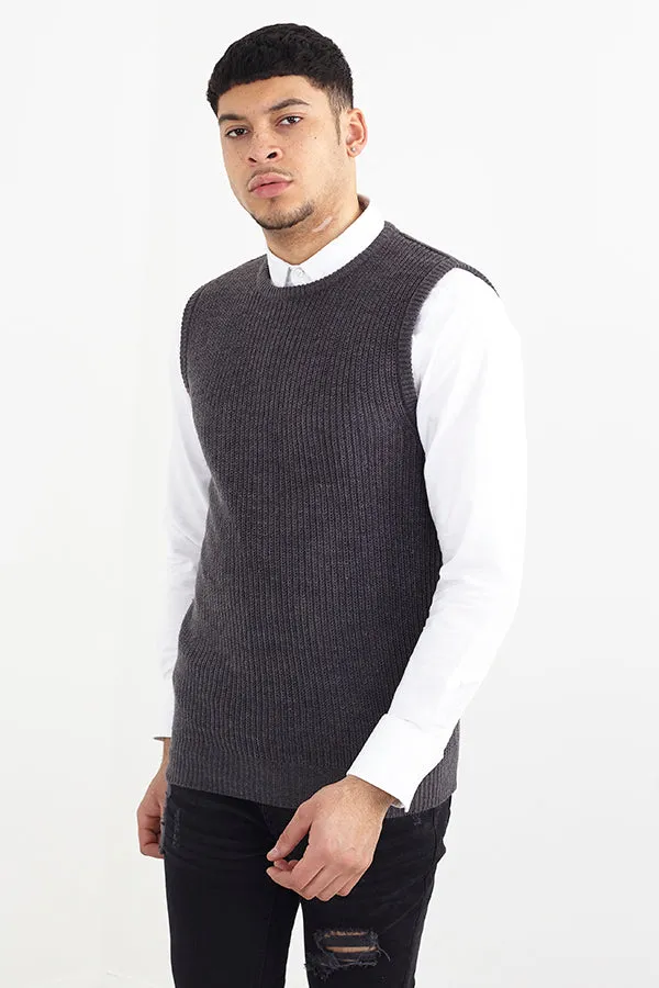 TANK TOP CREW NECK CARDIGAN-KNITTED JUMPER