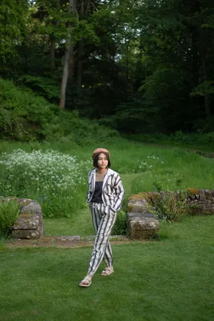 The Terra Tribe Grey Stripes Seoul Oversized Jacket
