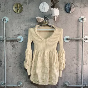 unique knit dress tops white beige
