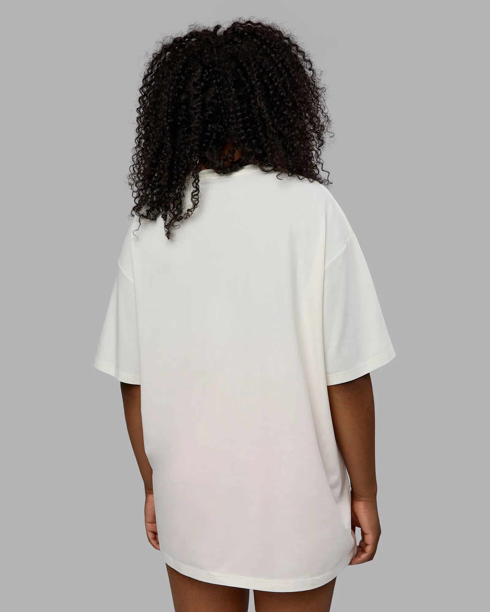 Unisex Just Keep Running FLXCotton Tee Oversize - Off White-Vibrant Orange