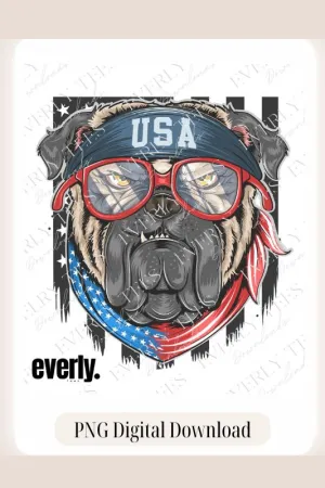 USA Bulldog Design PNG Download
