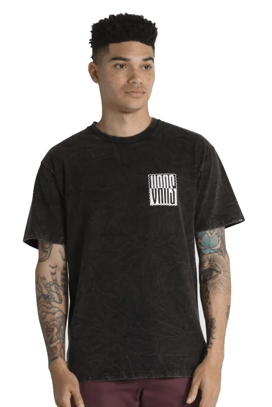 VANS STACKED TIE DYE T-SHIRT - BLACK