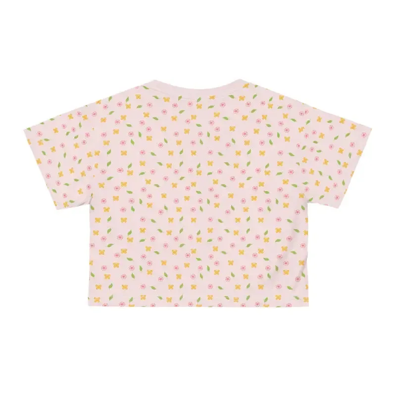 Vibrant Floral Crop Tee for Trendy Comfort