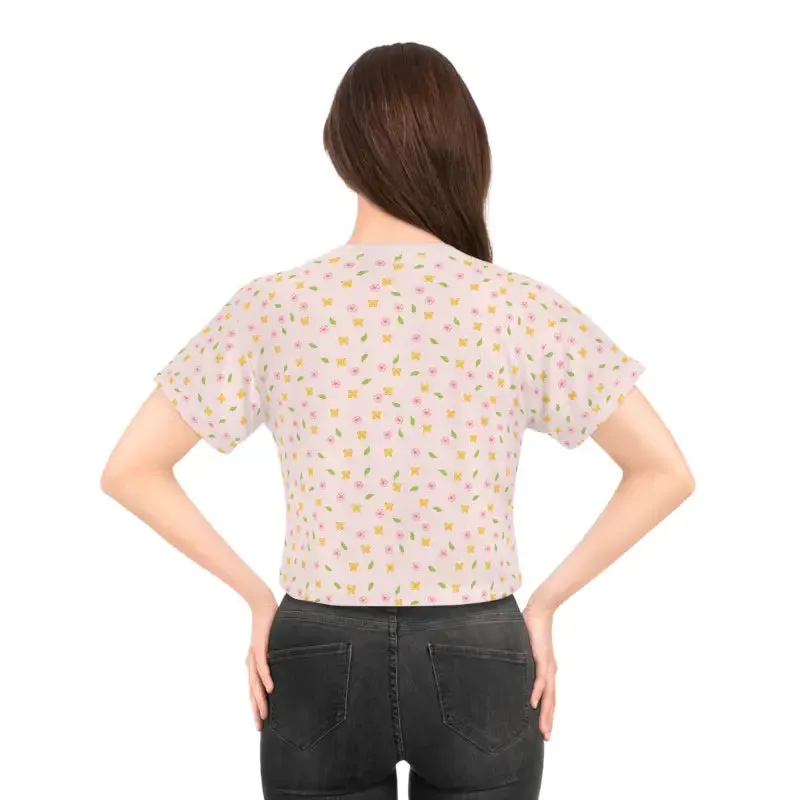 Vibrant Floral Crop Tee for Trendy Comfort