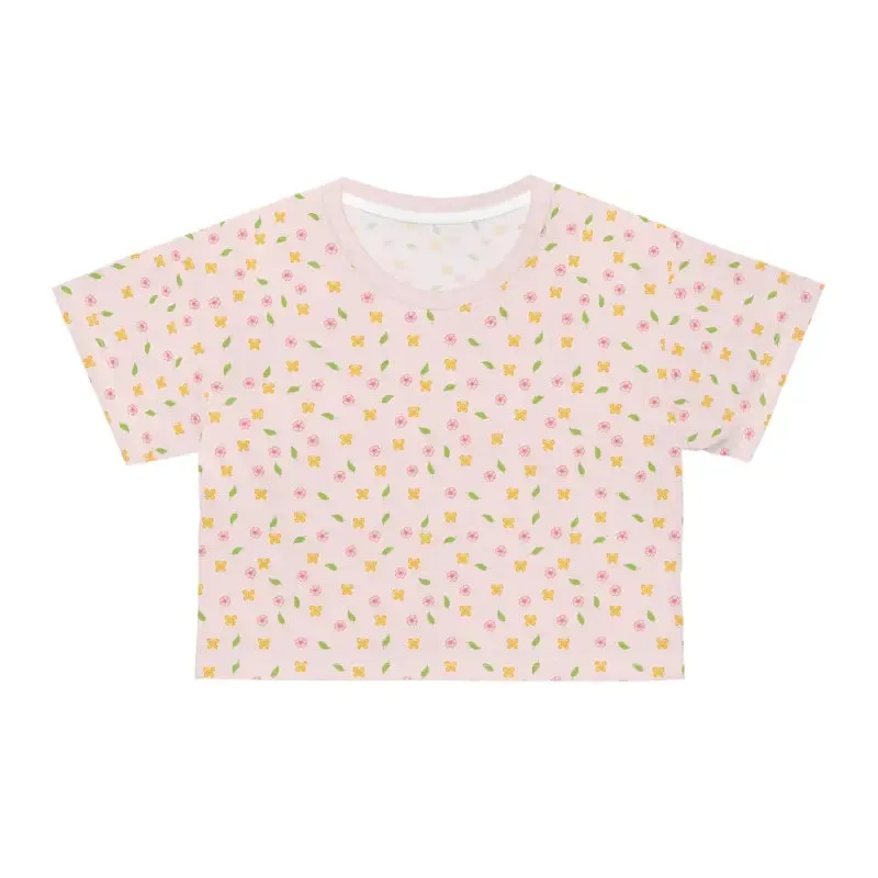 Vibrant Floral Crop Tee for Trendy Comfort