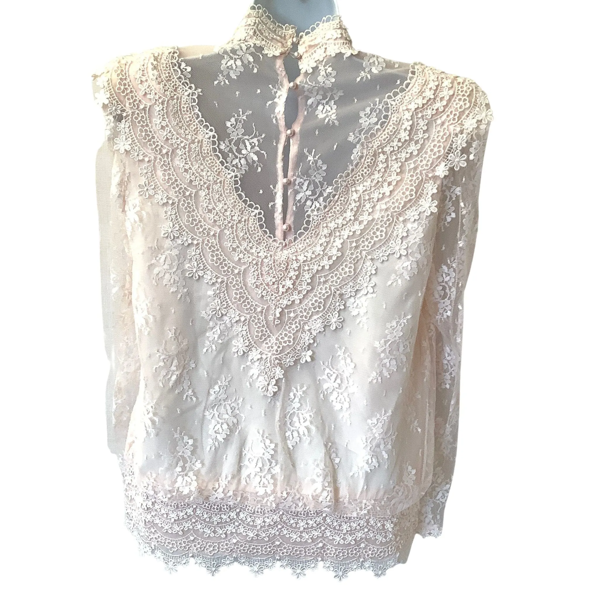 Victorian Pink Lace Top
