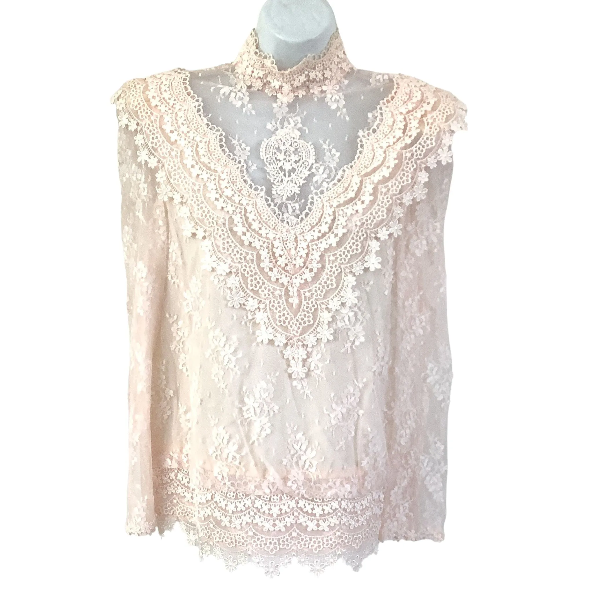 Victorian Pink Lace Top