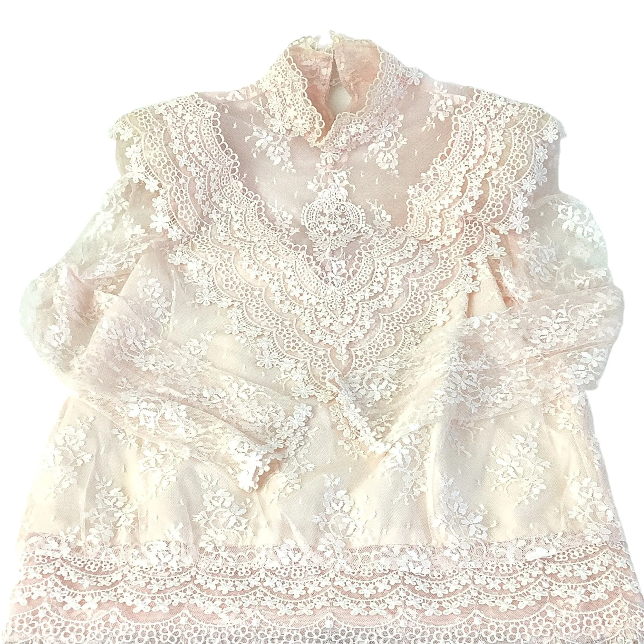Victorian Pink Lace Top