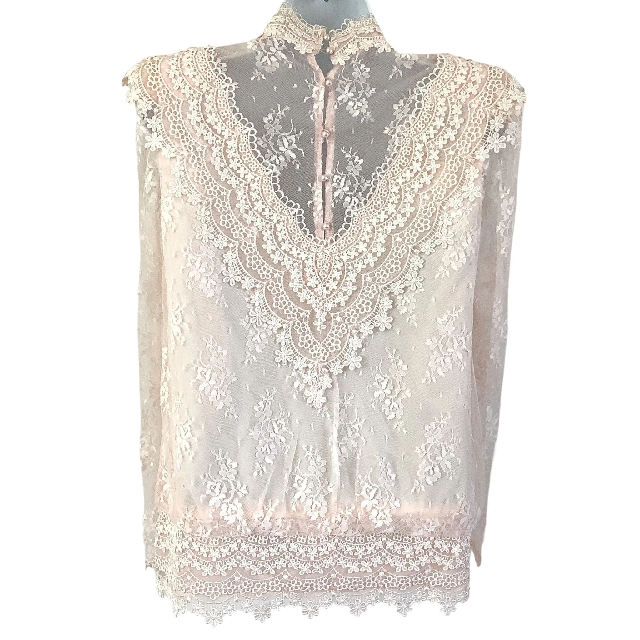 Victorian Pink Lace Top