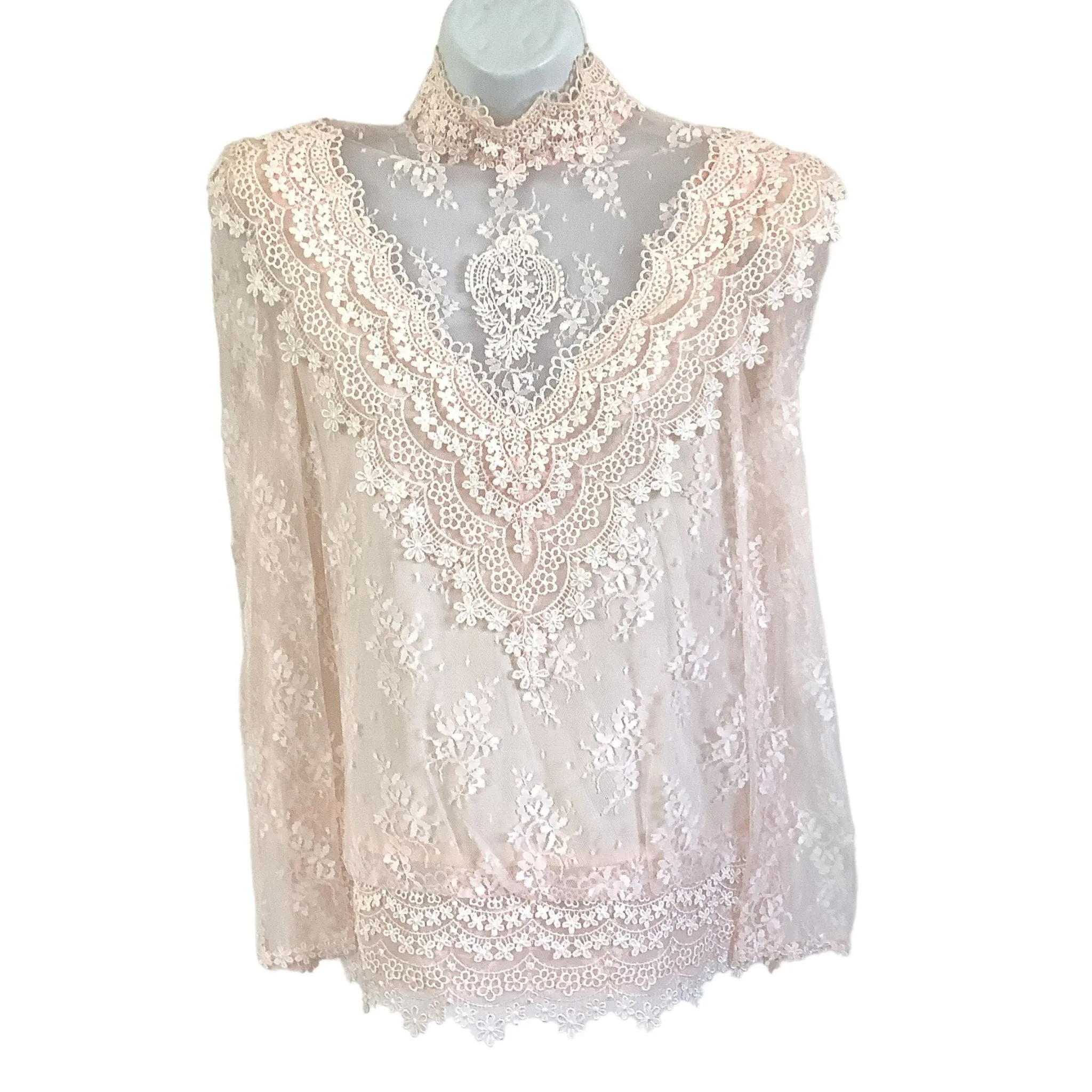 Victorian Pink Lace Top
