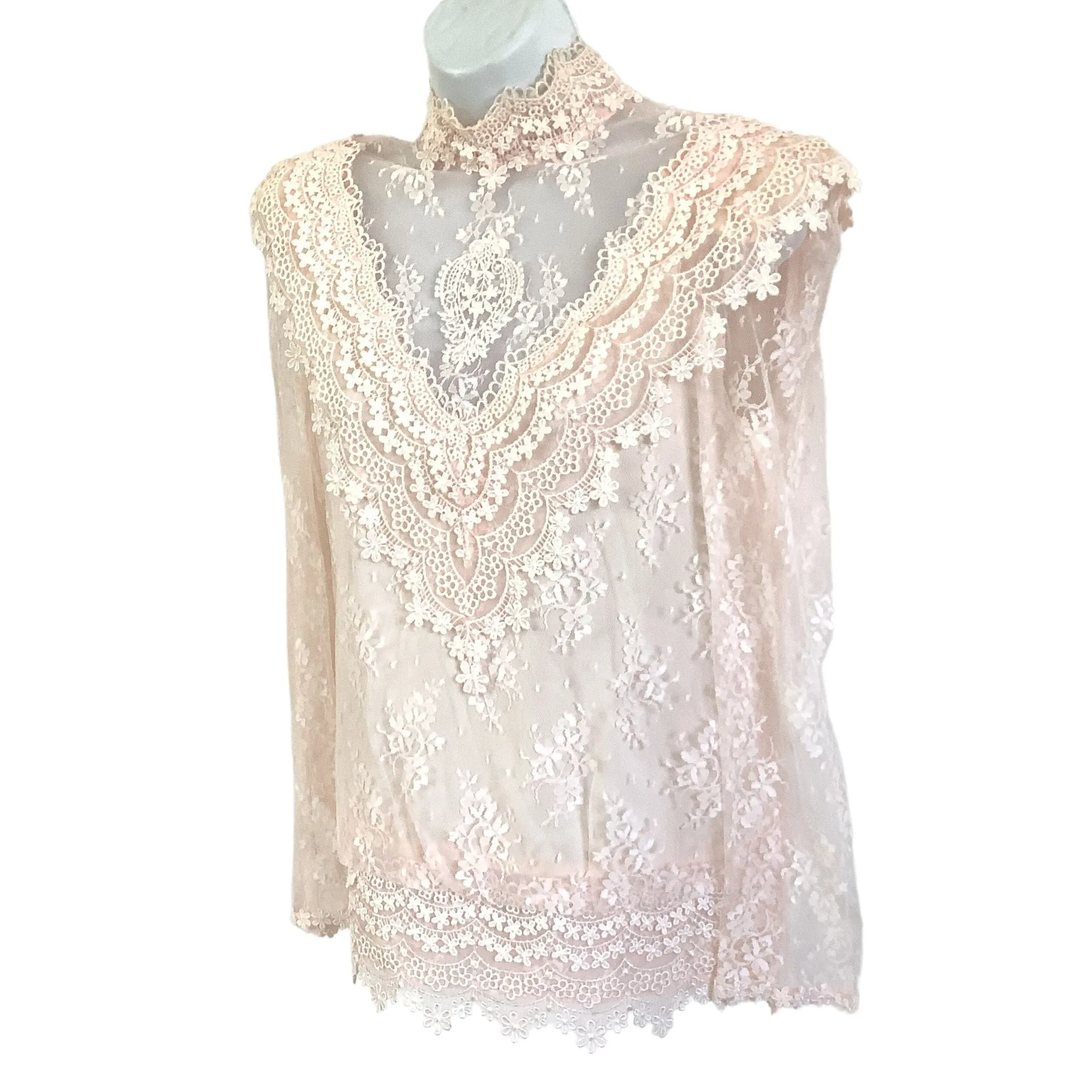Victorian Pink Lace Top