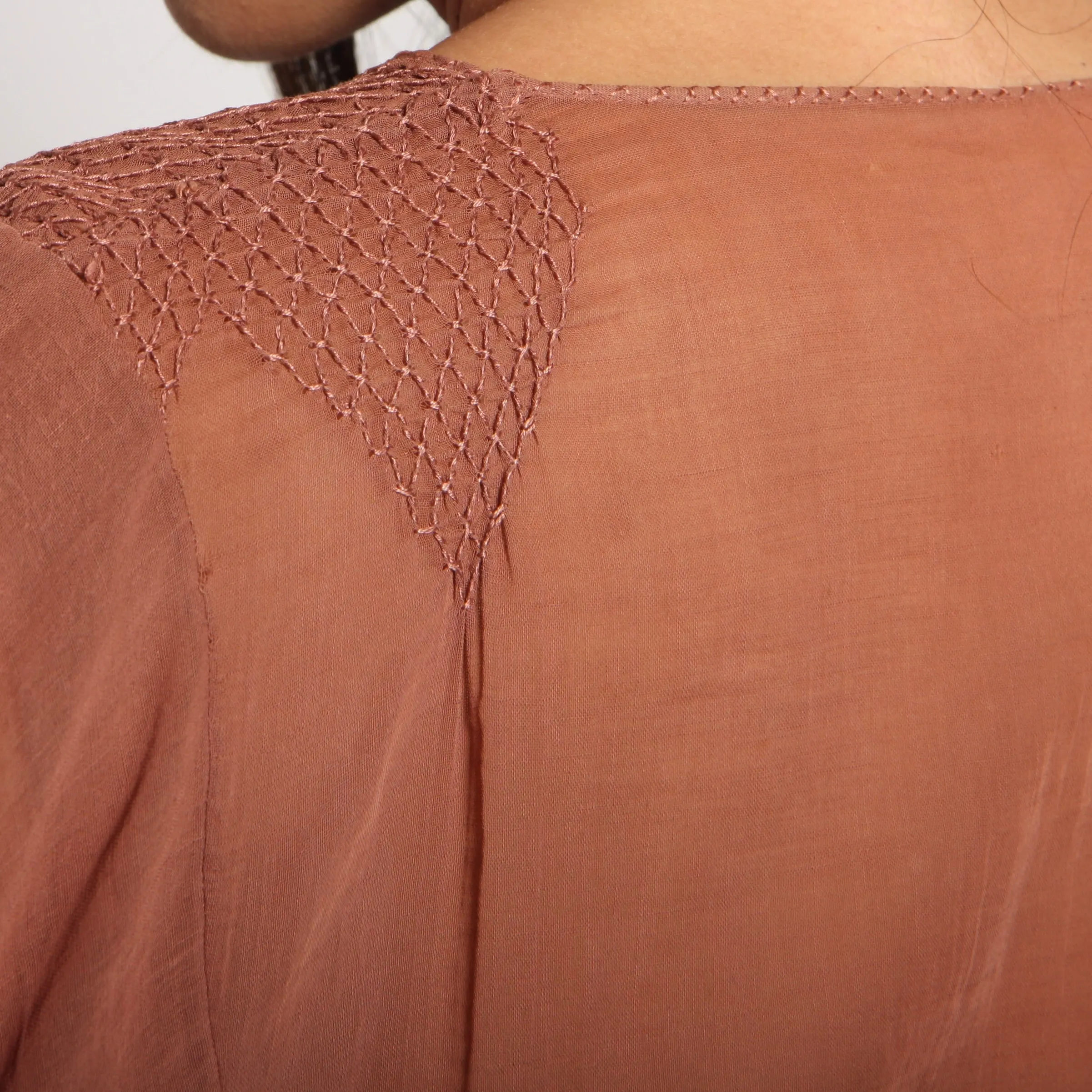 Vintage 30's Romantic Voile Embroidered Poet Blouse