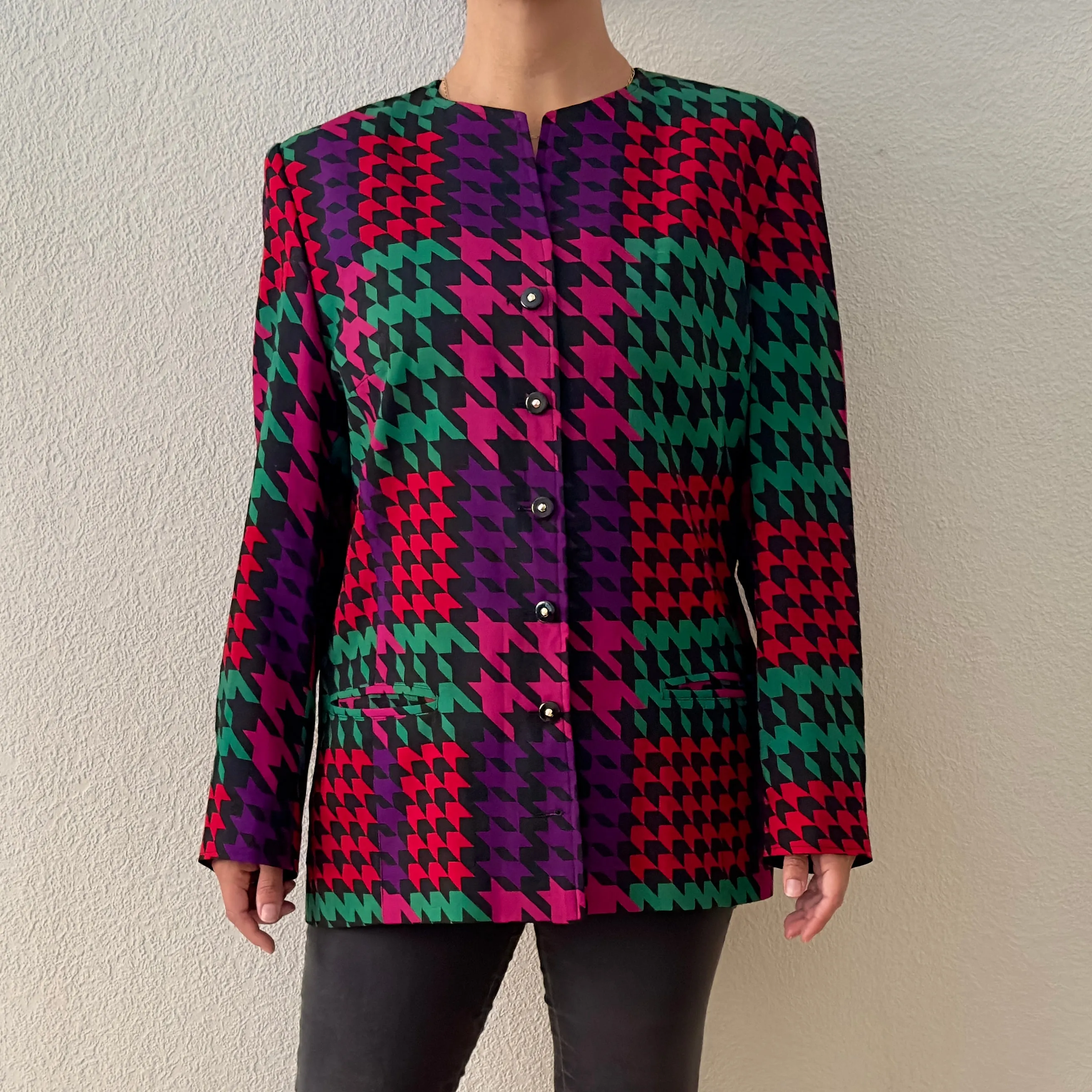 Vintage Big Houndstooth Blazer, size M
