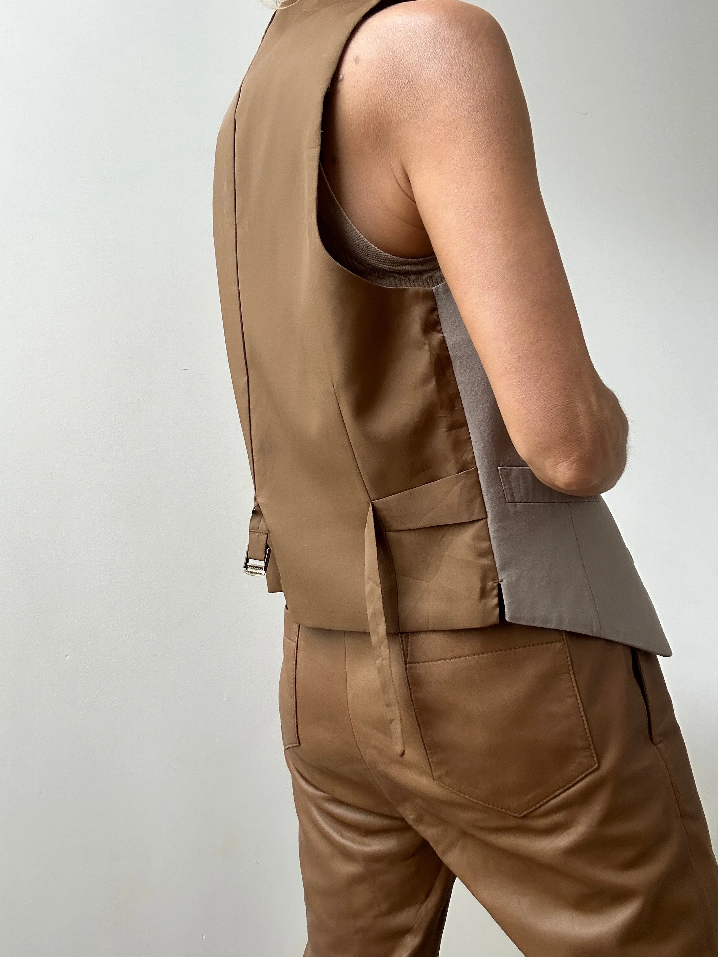 Vintage Suit Vest Grey Beige