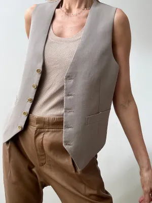 Vintage Suit Vest Grey Beige