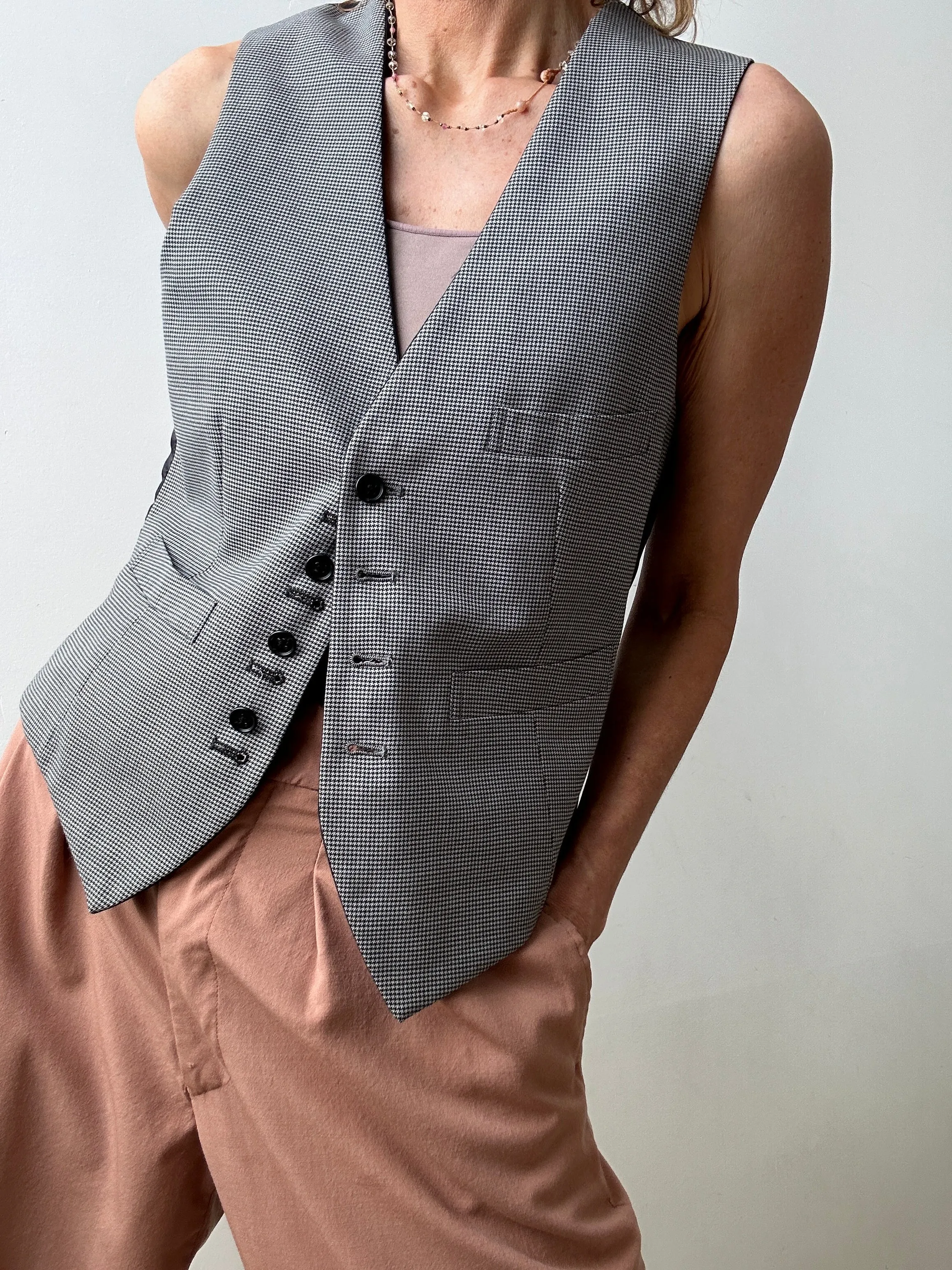 Vintage Suit Vest Mini Houndstooth