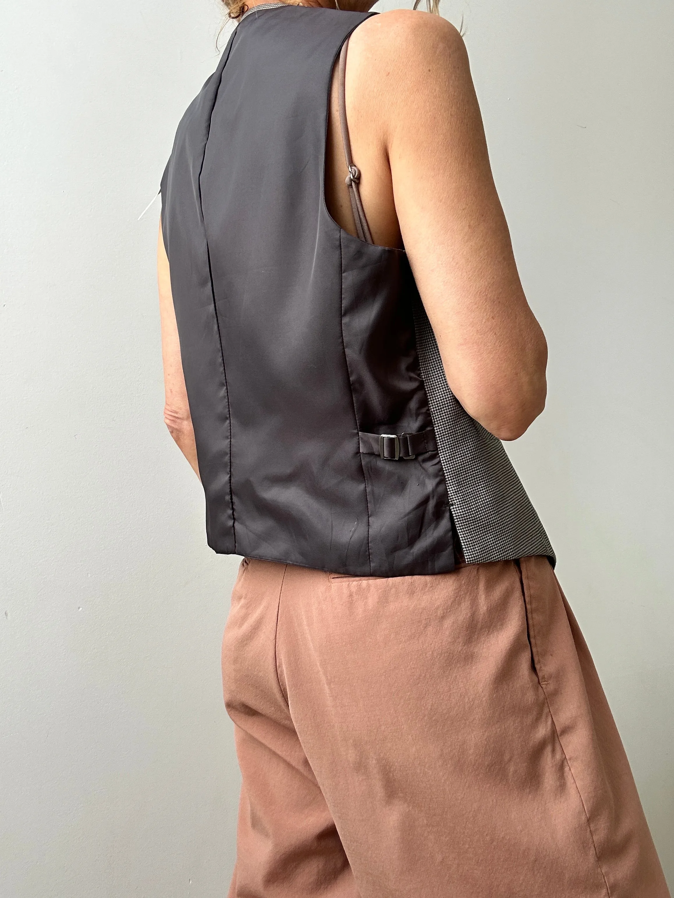 Vintage Suit Vest Mini Houndstooth
