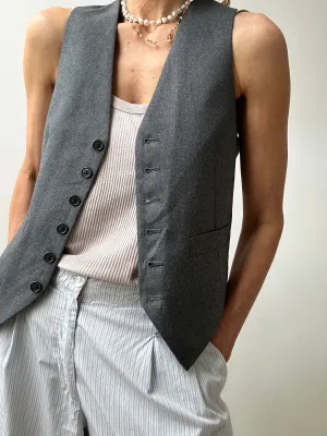 Vintage Suite Vest Light Grey Wool
