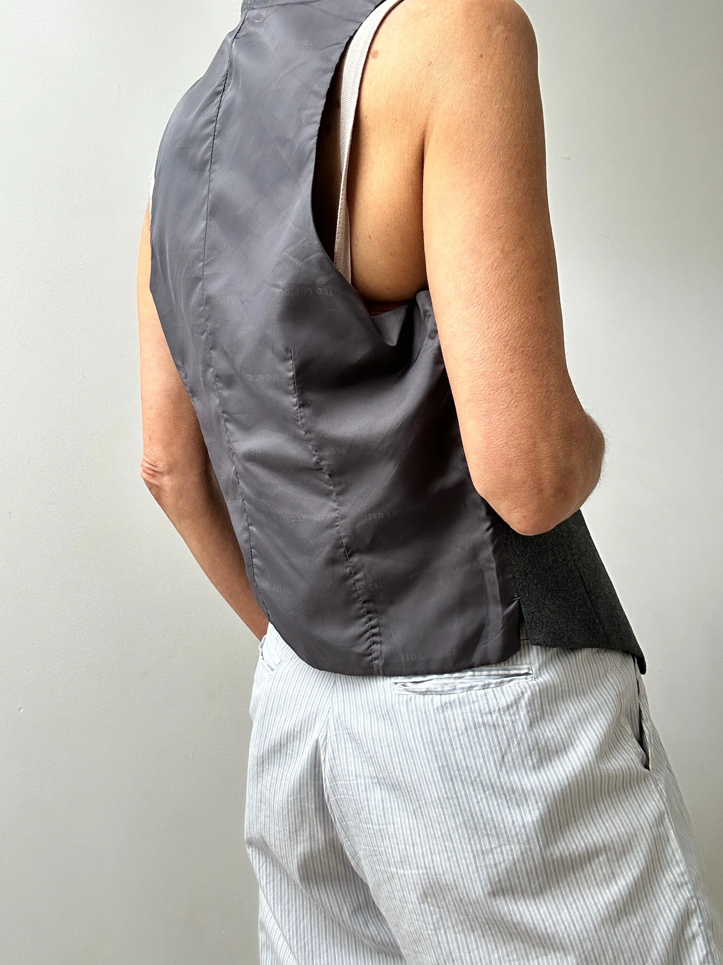 Vintage Suite Vest Light Grey Wool