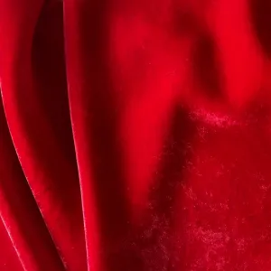 Vivid Cerise Red Rayon Velvet (Made in USA)