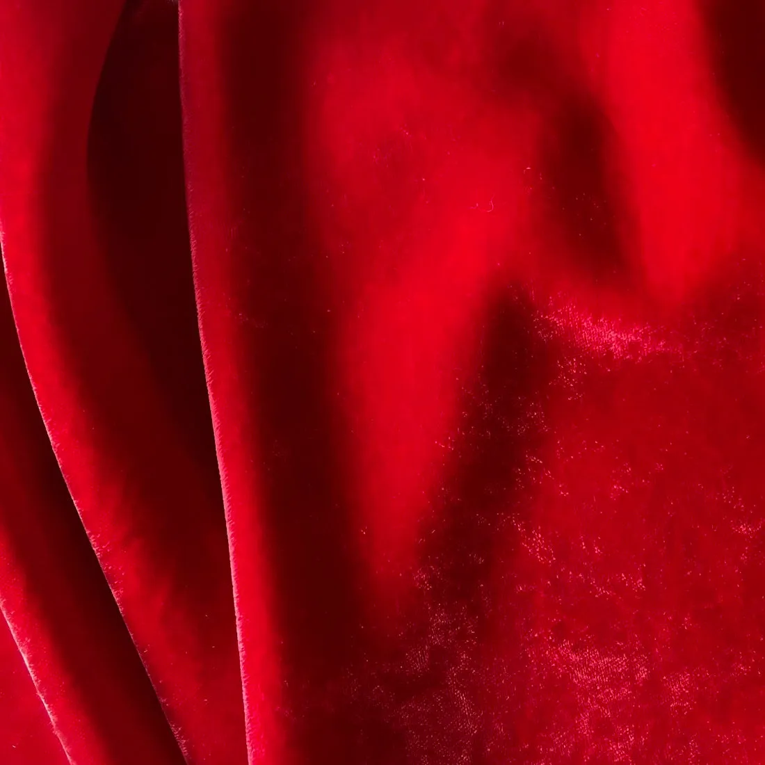 Vivid Cerise Red Rayon Velvet (Made in USA)