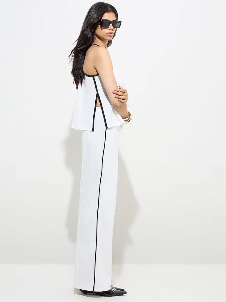 Wardrobe Ivory High-Rise Trousers