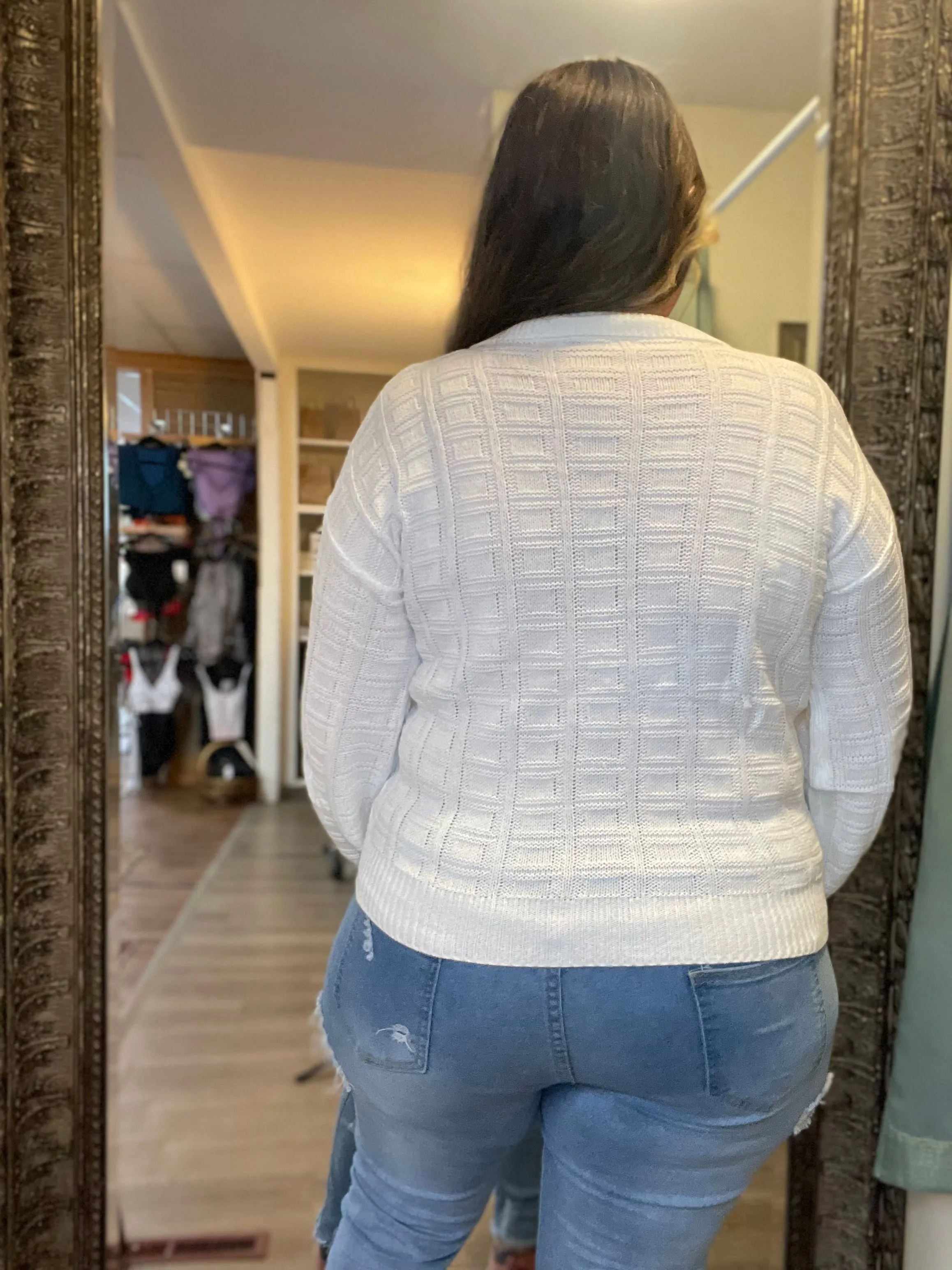 White Collared Spring Sweater