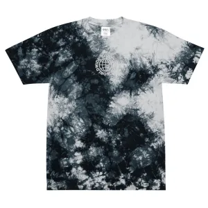 White Embroidered Worldwide Logo Oversized Tie-Dye Shirt