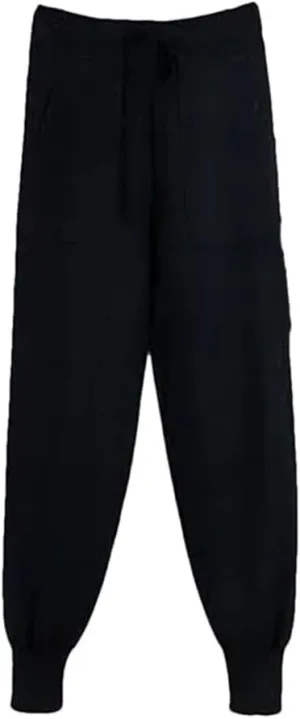 Women's Harem Pants Loose Trousers for Knitted Pants Winter Solid Color Sweater Trousers with Pockets
