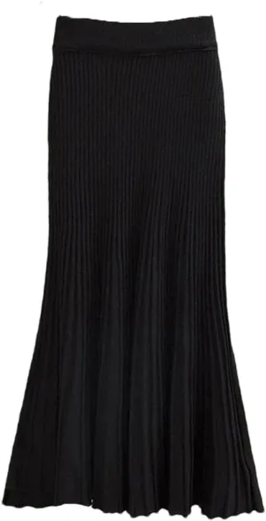 Women's Knitted Mermaid Skirt Fall Winter High Waist Pencil