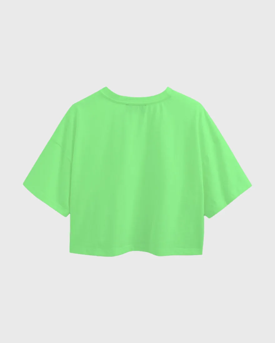 Womens Oversized Cropped TShirt Movies Flash Logo1