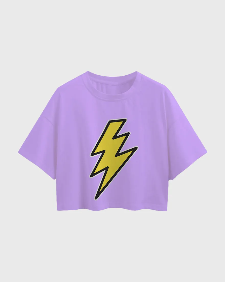Womens Oversized Cropped TShirt Movies Flash Logo1