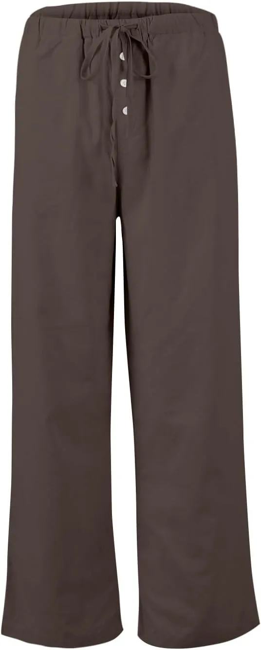 Womens Wide Leg Linen Pants Casual High Waisted Loose Palazzo Pants Summer Flowy Beach Lounge Trousers with Pockets